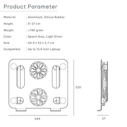 Dual Fan Cooler Laptop Stand